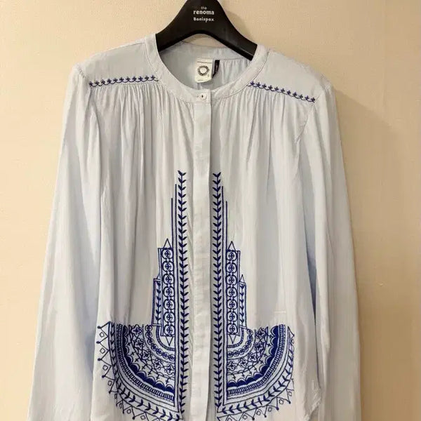 [BUNJANG] Anthropologie Akemi + Kin Embroidered Rayon Blouse Tunic Shirt / 앤트로폴로지 Akemi + Kin 자수 블라우스 튜닉 셔츠 정가 18만원