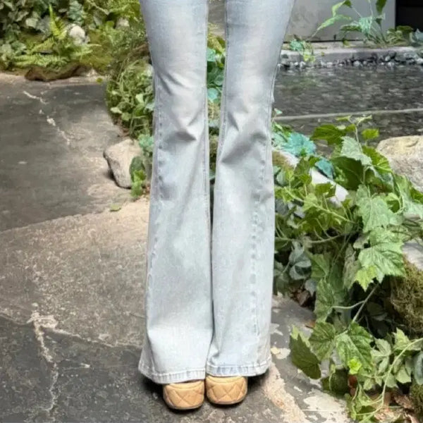 [BUNJANG] Vintage Washed Belted Bootcut Jeans (M) / 골반볼륨업 연중청 벨트 부츠컷_골반청바지 (m)