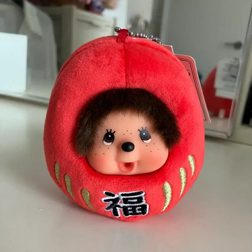 [BUNJANG] Monchhichi Daruma Lucky Charm Keychain / 정품) 다루마 복 몬치치 키링 키홀더