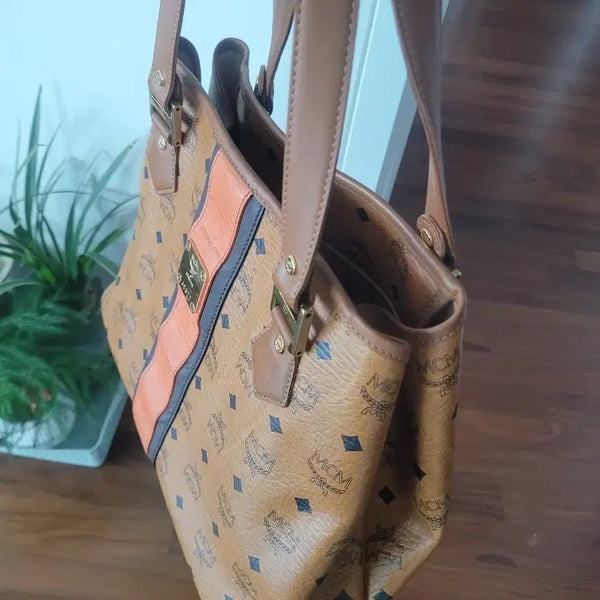 [BUNJANG] MCM Visetos Deluxe Tote Bag Brown / MCM 비세토 디럭스 토트백 브라운