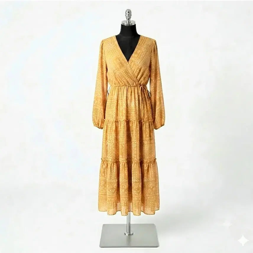 [BUNJANG] Mustard Paisley Long Dress / 머스타드 페이즐리 롱원피스