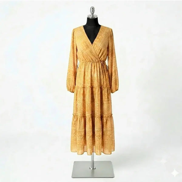 [BUNJANG] Mustard Paisley Long Dress / 머스타드 페이즐리 롱원피스