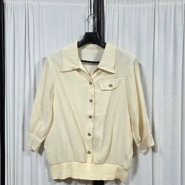 [BUNJANG] Anne Klein Rayon Collar Blouse (Size 55) / 앤클라인레이온카라블라우스(55)