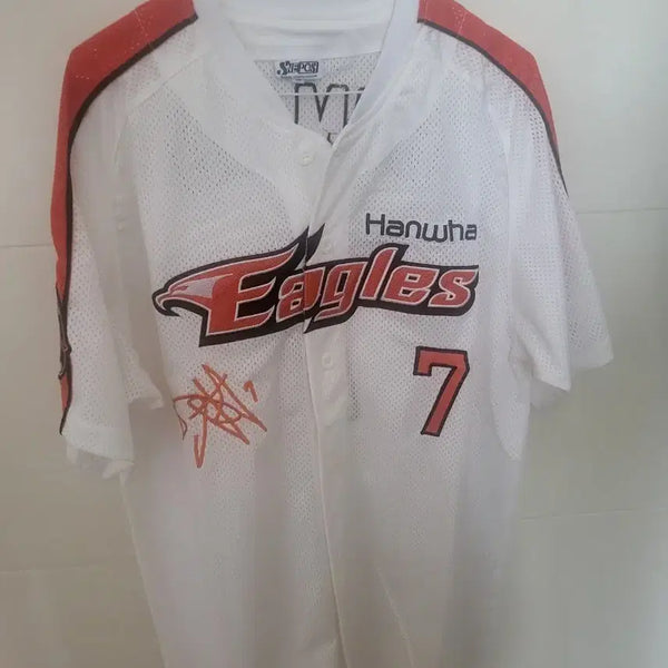 [BUNJANG] Hanwha Eagles Lee Beom-ho #7 Autographed Embroidered Jersey / 한화이글스 7번 이범호 친필싸인 자수 유니폼