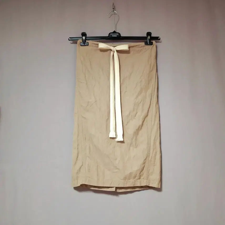 [BUNJANG] Lemaire Wrinkled Drawstring Skirt Beige Size 34 / 2회칙용/ 르메르 크링클 드로스트링 스커트 치마 34/ 정가 86만원