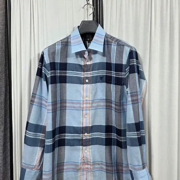 [BUNJANG] Daks Men's Linen Blend Check Shirt (Size 105) / 닥스남성린넨혼방셔츠(105)