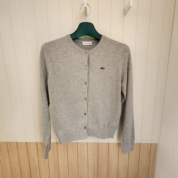 [BUNJANG] Lacoste Women's Basic Crewneck Cardigan / (새상품) 라코스테 여성 베이직 크루넥 가디건