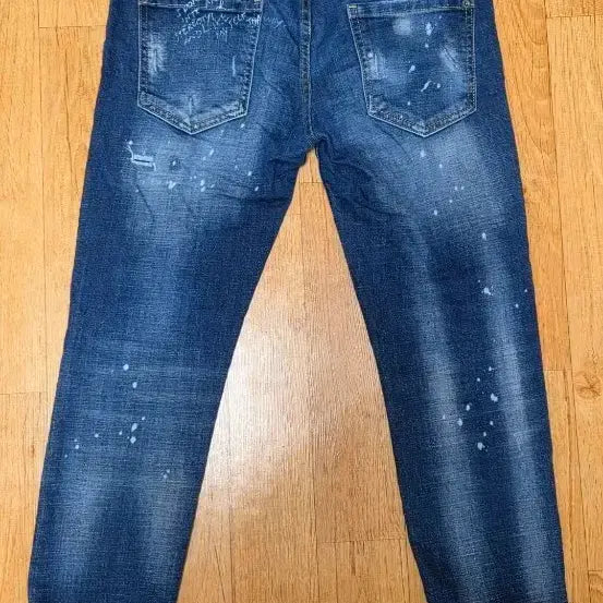 [BUNJANG] Dsquared2 Summer Slim Fit Stretch Jeans with Washing and Painting Details / (백화점판/새옷수준)디스퀘어드2 여름용 워싱 페이팅 슬림핏 스판청바지