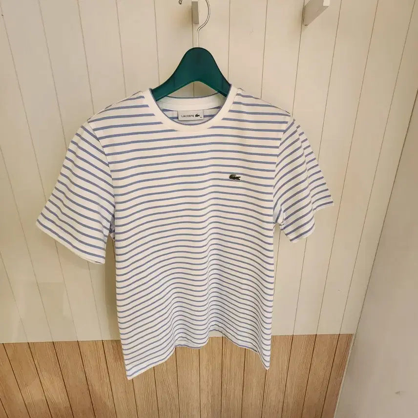[BUNJANG] Lacoste Women's Striped Short Sleeve T-Shirt / (새상품) 라코스테 여성 스트라이프 반팔 티셔츠