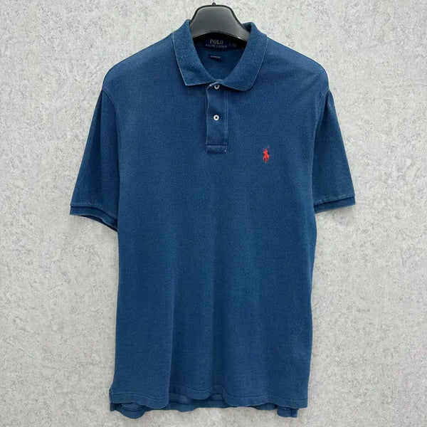 [BUNJANG] Polo Ralph Lauren Men's Washed Cotton Half-Sleeve Polo Shirt - Size L / 100 폴로 랄프로렌 남자 루즈핏 워싱 반팔 카라티