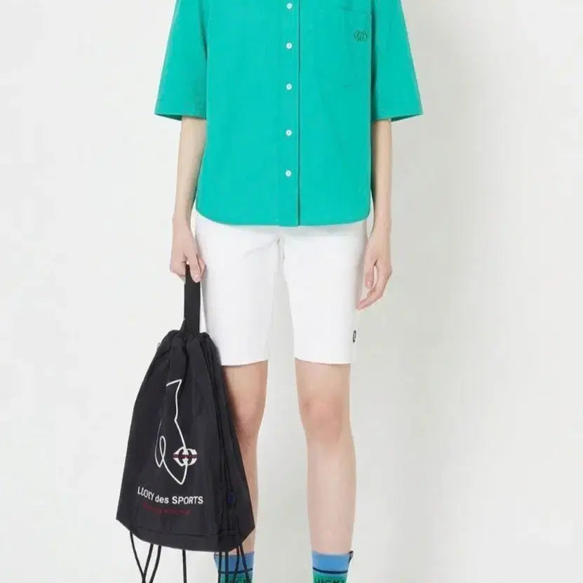 [BUNJANG] LUCKY CHOUETTE Pocket Emblem Embroidered Blouse Shirt / 럭키슈에뜨  포켓 엠블럼 자수 블라우스 셔츠 36사이즈