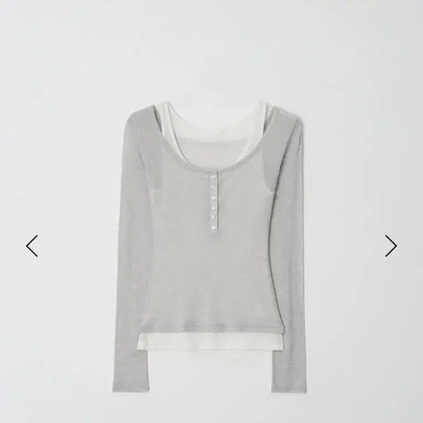 [BUNJANG] Baby Button Layered Tee / 리즈 베이비 버튼 레이어드티 Baby button layered tee