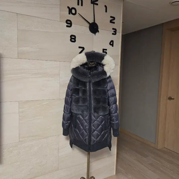 [BUNJANG] Fox Fur Quilting Goose Down Women's Padded Jacket (Size 55) / [55] 폭스퍼 퀼팅 여성 구스 패딩