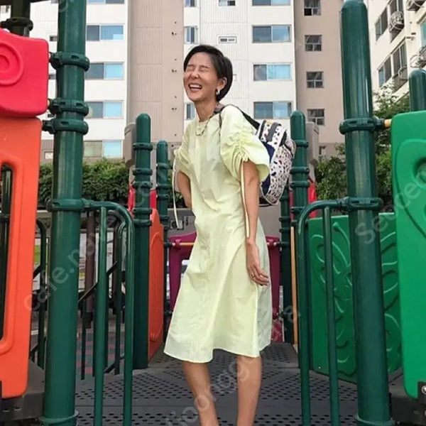 [BUNJANG] Oiauer Cotton Blend String Sleeve Dress / 오이아우어 원피스