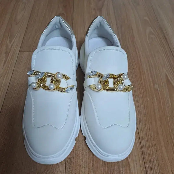 [BUNJANG] Bizle Match Chain Pearl Flats - 235 / 비즐매치 단화235미사용