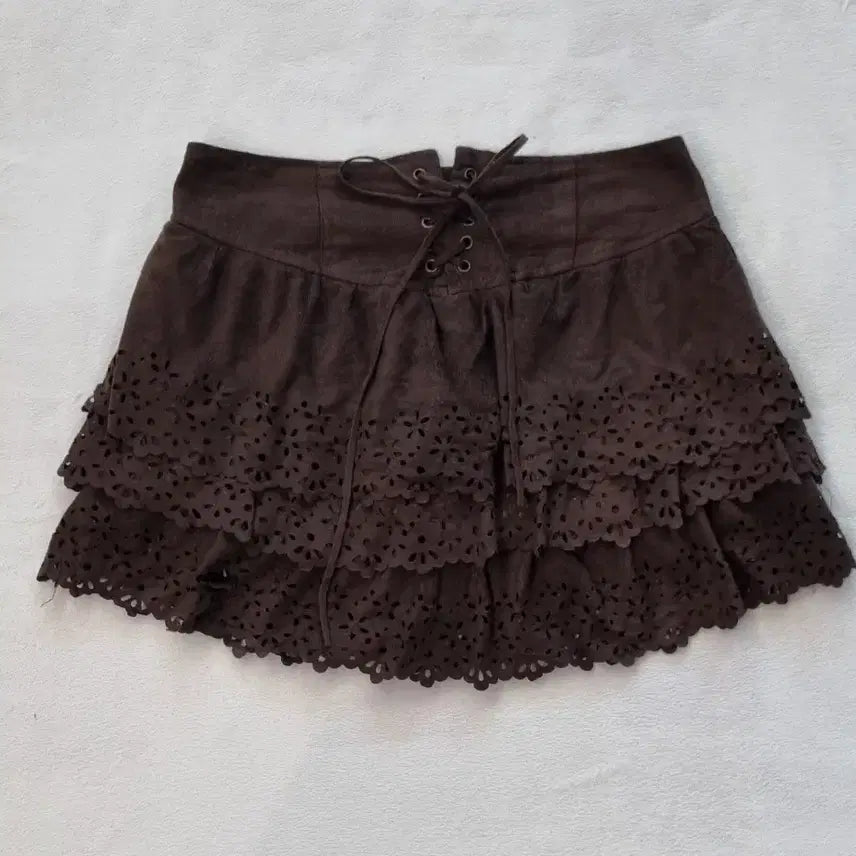 [BUNJANG] Vintage Mori Girl Gal Oriental Brown Skirt / 빈티지 모리걸 갸루 오리엔탈 브라운 스커트