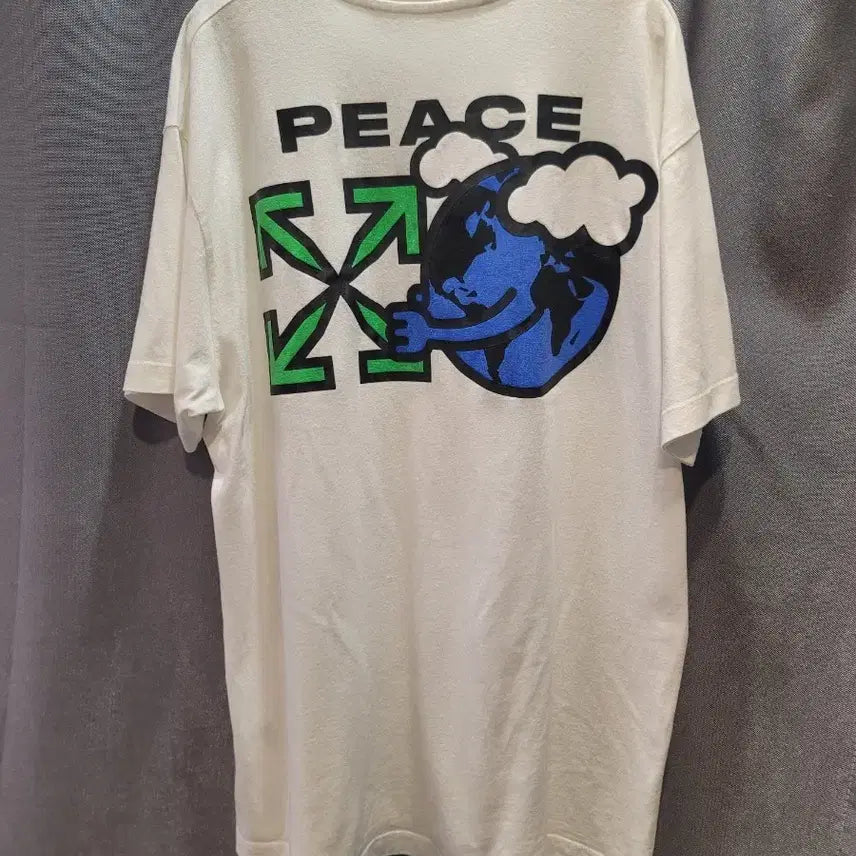 [BUNJANG] Off-White Peace Worldwide Oversized T-shirt White XXS / 오프화이트 피스 월드와이드 오버핏 반팔(XXS)