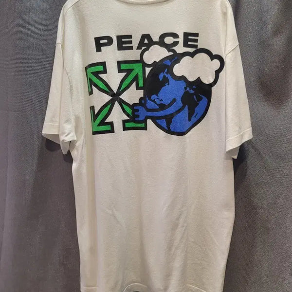 [BUNJANG] Off-White Peace Worldwide Oversized T-shirt White XXS / 오프화이트 피스 월드와이드 오버핏 반팔(XXS)