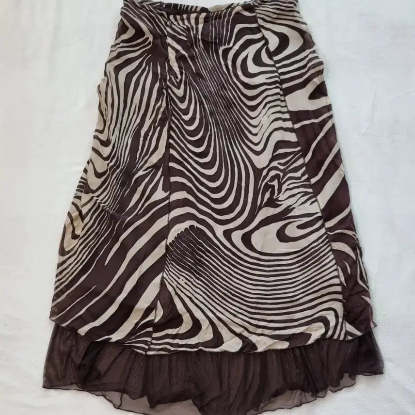 [BUNJANG] Vintage Oriental Brown Skirt / 빈티지 오리엔탈 브라운 스커트