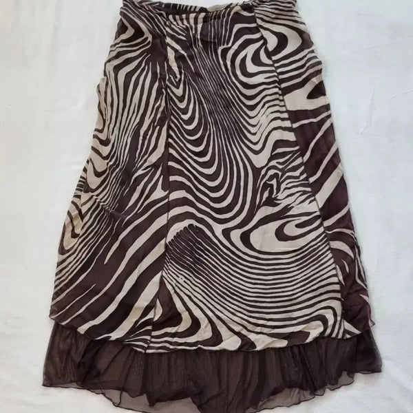 [BUNJANG] Vintage Oriental Brown Skirt / 빈티지 오리엔탈 브라운 스커트
