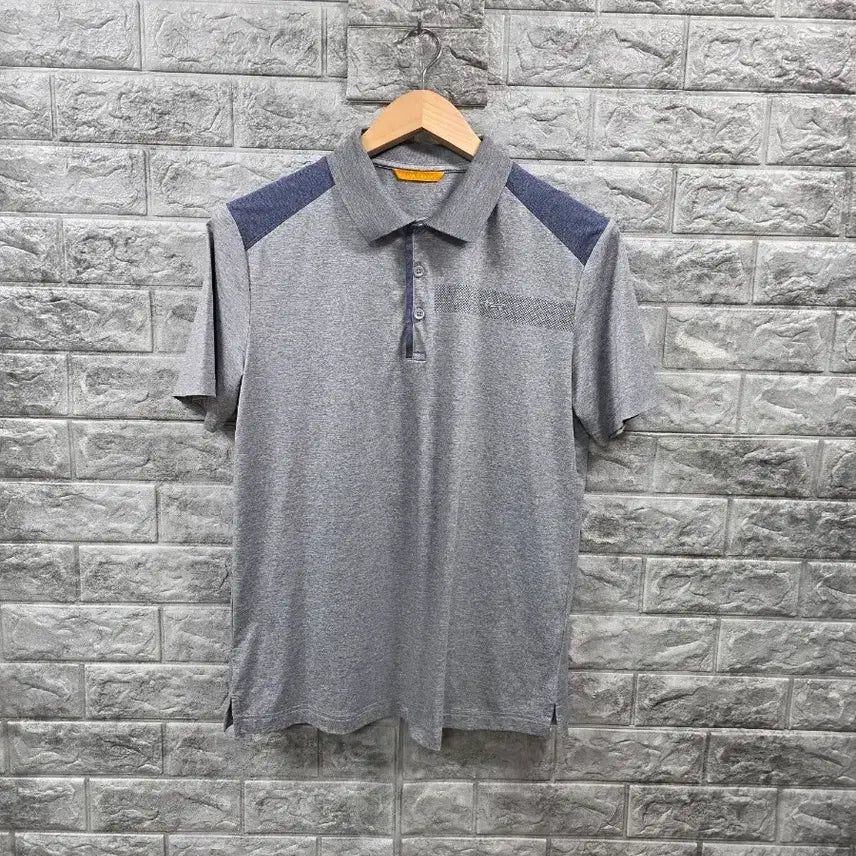 [BUNJANG] Louis Castel Men's Spandex Gray Polo T-Shirt Size 95 / 루이까스텔 남성  스판 그레이 폴로 반팔 티셔츠 사이즈 95