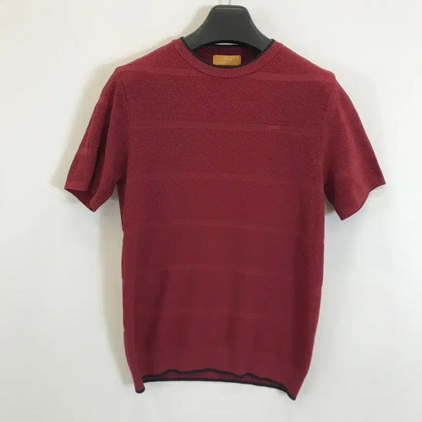 [BUNJANG] Louis Castel Men's Short Sleeve Knit Red Cotton/Acrylic Size 95 / 루이까스텔 반팔니트 [남성95사이즈]
