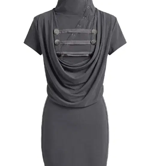 [BUNJANG] Skizm Inducing Turtleneck Dress Charcoal / 스키즘인듀싱 하울넥 원피스 차콜