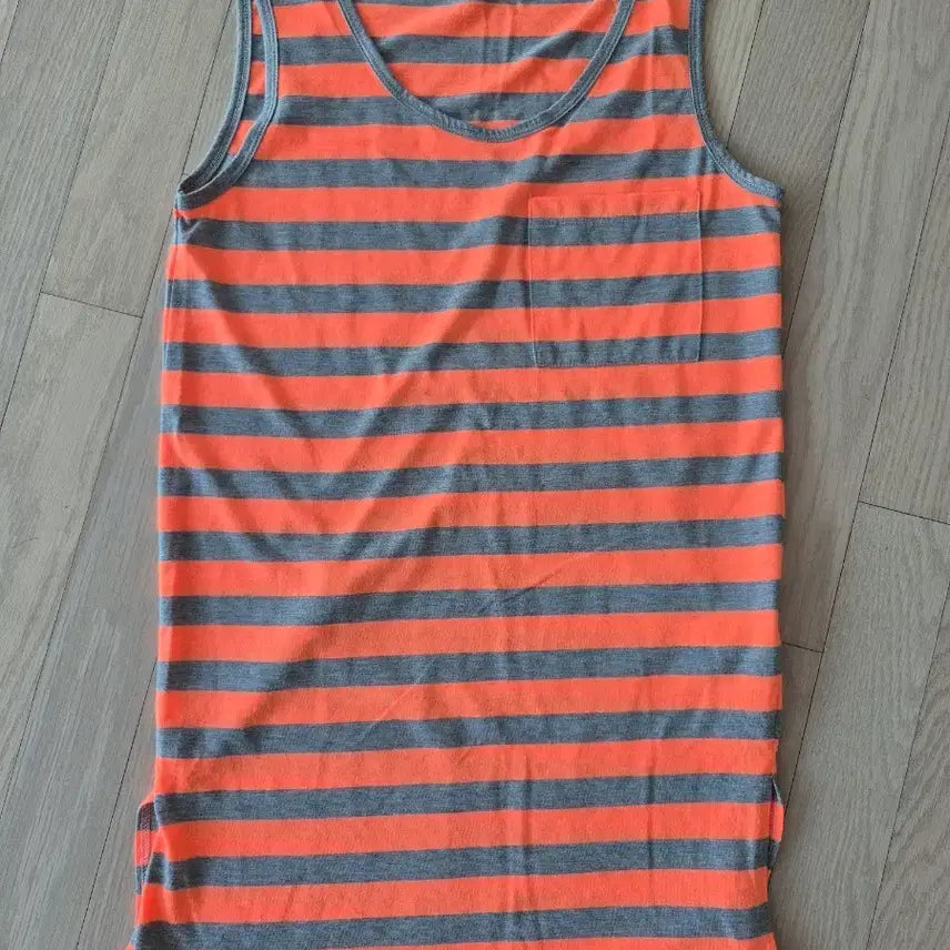 [BUNJANG] Sleeveless T-Shirt Orange/Gray / 민소매 티셔츠 길이 80cm(새상품)