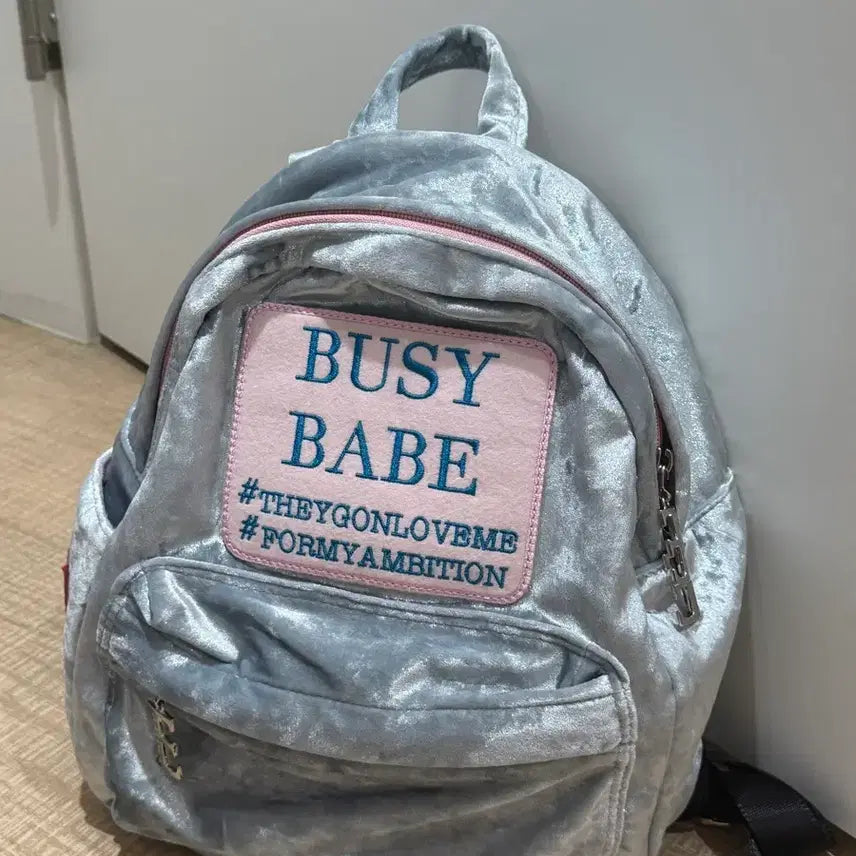 [BUNJANG] Entrev Blue Velvet Mini Backpack / 무료배송) 앙트레브 블루벨벳 미니 백팩