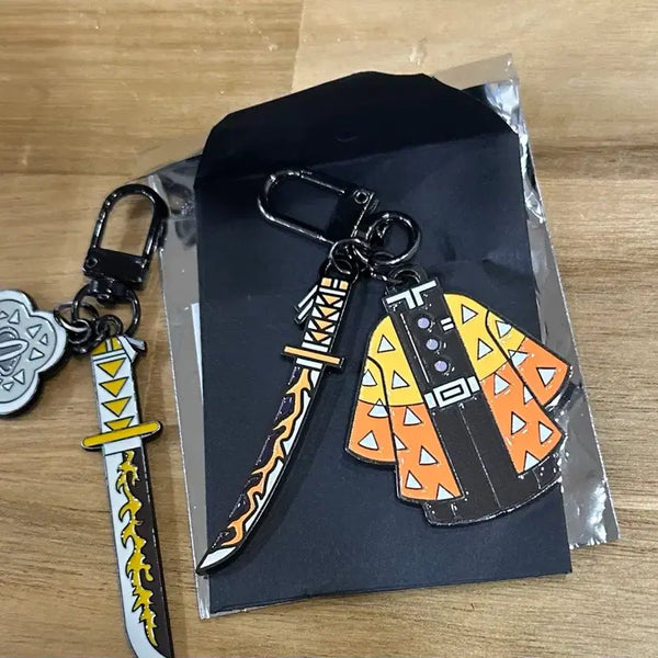 [BUNJANG] Demon Slayer Zenitsu Agatsuma Nichirin Sword Keychain Set + Bonus Megabox Keychain / 귀멸의칼날 팝업 일륜도 키링 젠이츠 + 덤 메가박스 젠이츠 일륜도