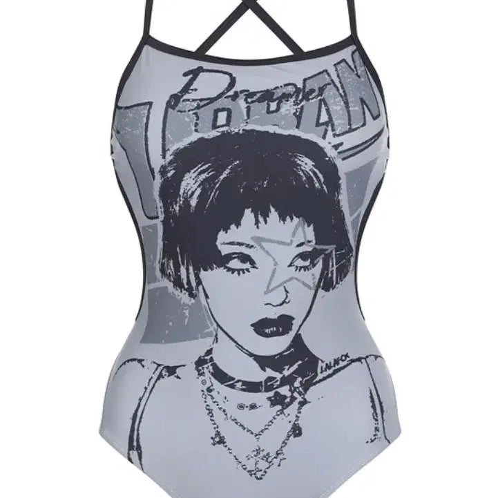 [BUNJANG] Lala Fox Bobbed Hair Girl One-Piece Swimsuit / 라라폭스 BOBBED HAIR GIRL SWIMSUIT 원피스 수영복