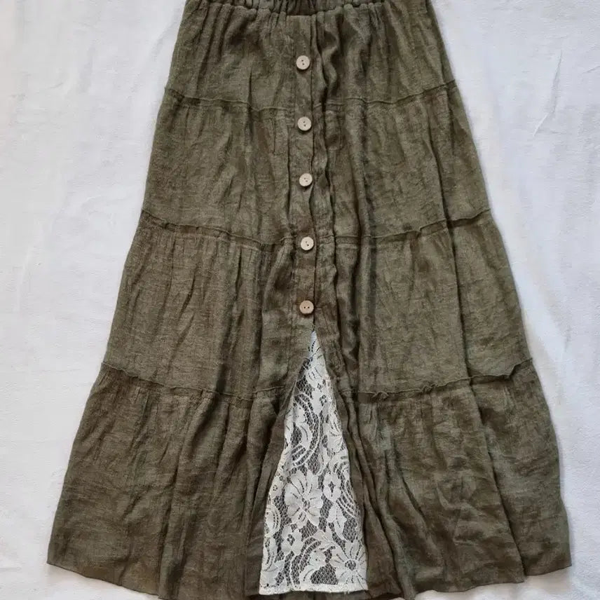 [BUNJANG] Vintage Mori Girl Button Lace Skirt / 빈티지 모리걸 하구미 단추 레이스 스커트