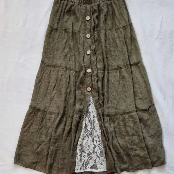 [BUNJANG] Vintage Mori Girl Button Lace Skirt / 빈티지 모리걸 하구미 단추 레이스 스커트