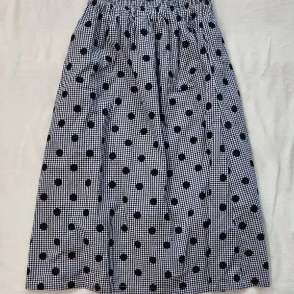 [BUNJANG] Vintage Mori Girl Check Dot Skirt / 빈티지 모리걸 하구미 체크 도트 스커트