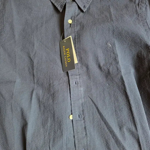 [BUNJANG] Polo Ralph Lauren Unstructured Seersucker Shirt Navy M / 폴로랄프로렌 언턱드 시어서커 셔츠M사이즈 네이비