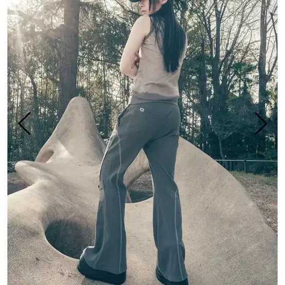 [BUNJANG] Hug Your Skin Pigment Bootcut Pants (Charcoal) / 허그유어스킨 피그먼트 부츠컷 팬츠 (차콜)