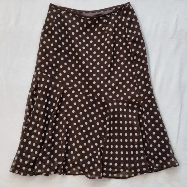 [BUNJANG] Vintage Mori Girl Brown Dot Skirt / 빈티지 모리걸 갸루 브라운 도트 스커트