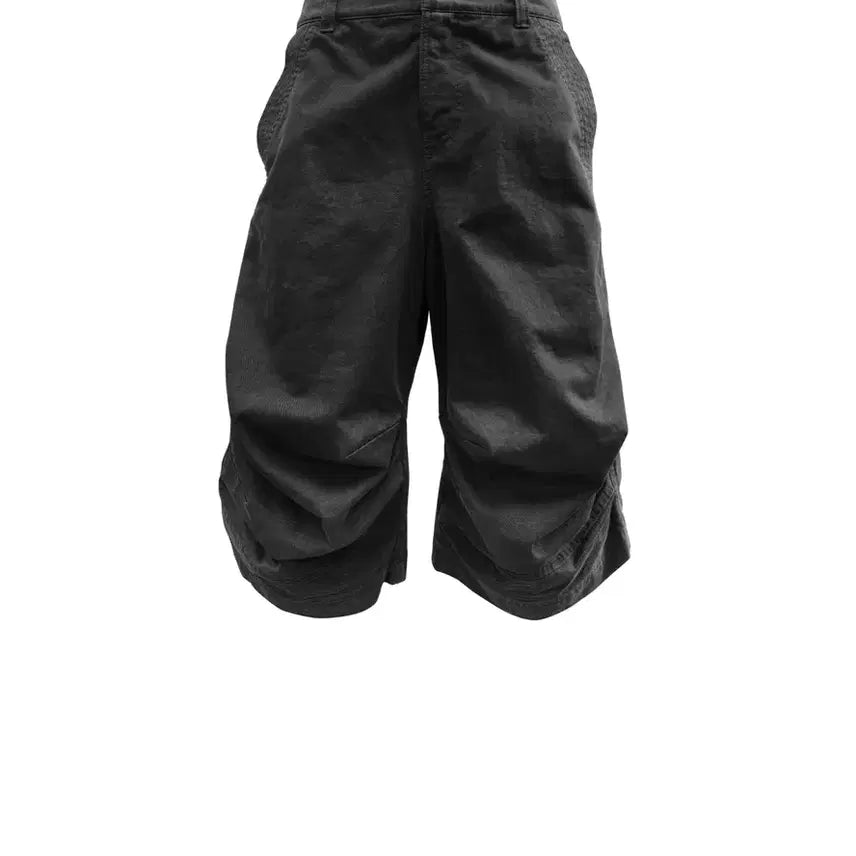 [BUNJANG] Fromwhere Curved Knee Black Shorts / 파프롬왓 커브드 니 쇼츠