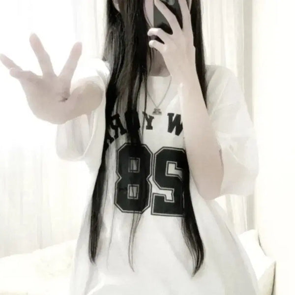 [BUNJANG] Astylee New York Printing Loose Fit T-Shirt / (에이블리) 루즈핏 뉴욕 프린팅 반팔 티셔츠