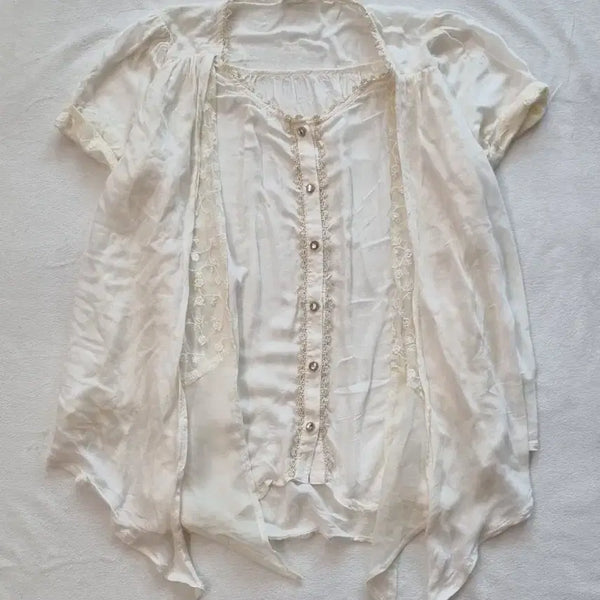 [BUNJANG] Axisfarm Vintage Mori Girl Oriental Lace Top / 빈티지 엑시즈팜 모리걸 오리엔탈 레이스 탑