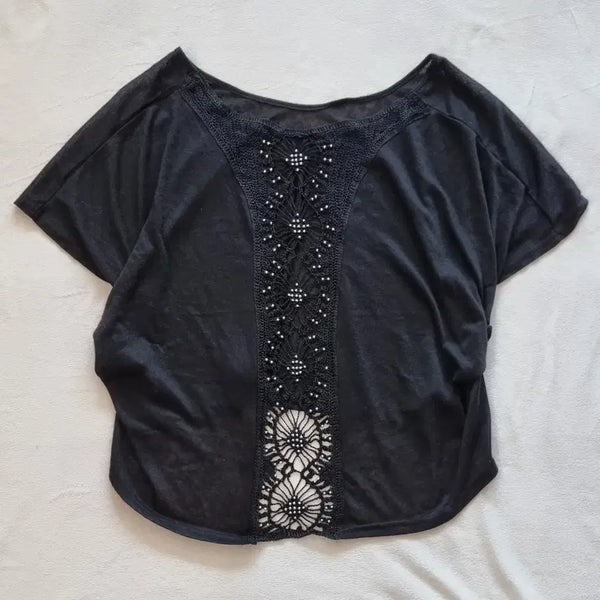 [BUNJANG] Vintage Hippie Ethnic Oriental Black Top / 빈티지 히피 에스닉 오리엔탈 블랙 탑