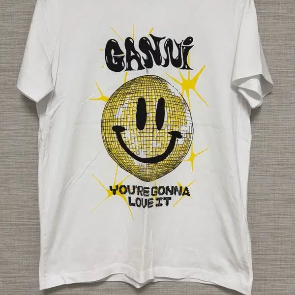 [BUNJANG] GANNI Smiley Disco Ball Short Sleeve T-Shirt / 가니 스마일리 디스코볼 반팔티