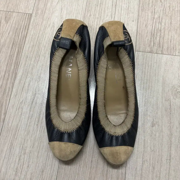 [BUNJANG] Chanel Ballerina Flats Black/Beige / 샤넬 발레리나 플랫슈즈 블랙 베이지