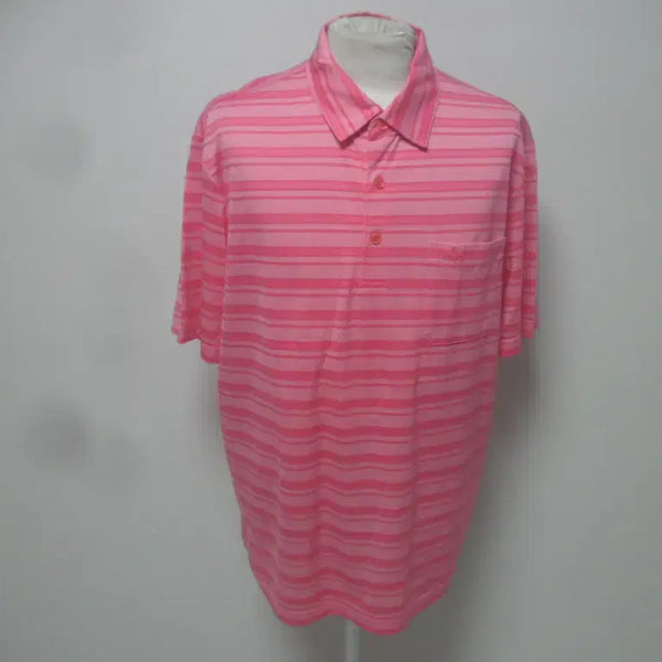 [BUNJANG] Men's Pink Stripe Collar T-Shirt XL / 핑/남성/일상복/골프/반팔/카라 티셔츠/105사이즈/새제품수준
