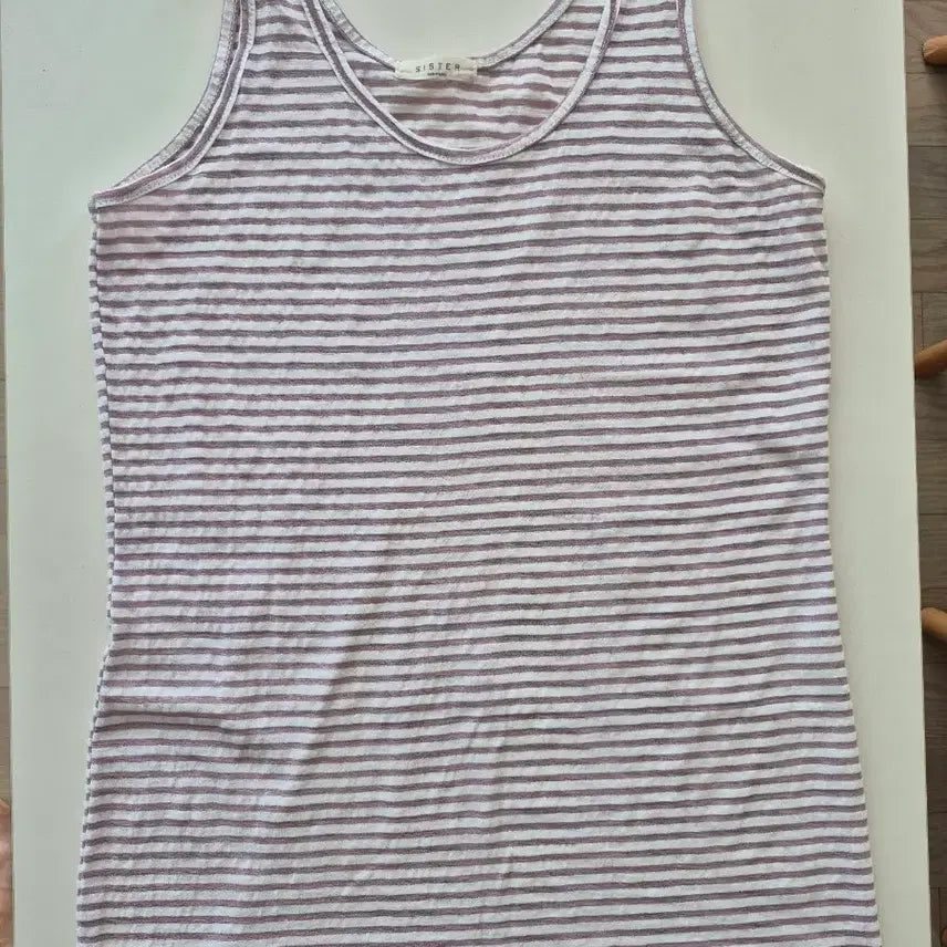 [BUNJANG] Striped Sleeveless Top / 스트라이프 민소매 길이 70cm(새상품)
