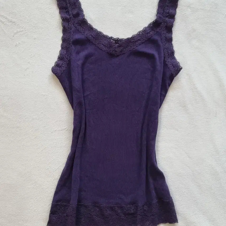 [BUNJANG] Vintage Oriental Purple Lace Camisole / 빈티지 오리엔탈 보라 퍼플 레이스 나시