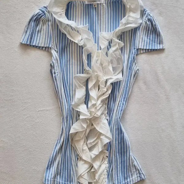 [BUNJANG] Vintage Geek Chic Oriental Frill Shirt / 빈티지 긱시크 오리엔탈 프릴 셔츠