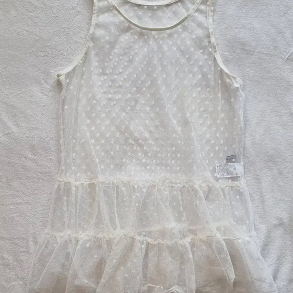 [BUNJANG] Vintage Mori Girl Polka Dot Camisole / 빈티지 모리걸 하구미 레이어드 도트 나시