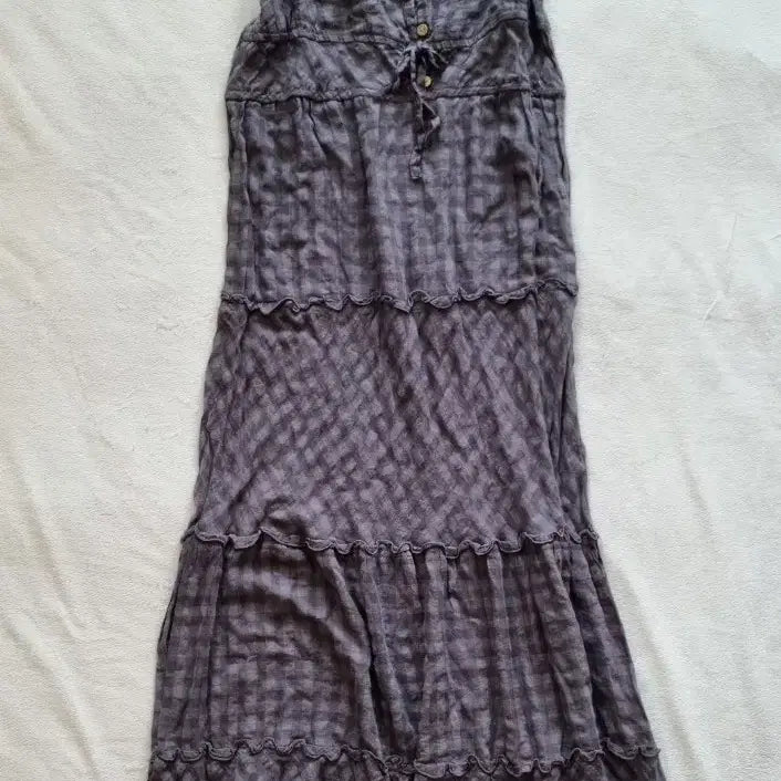 [BUNJANG] Vintage Mori Girl Check Camisole Dress / 빈티지 모리걸 하구미 체크 나시 원피스