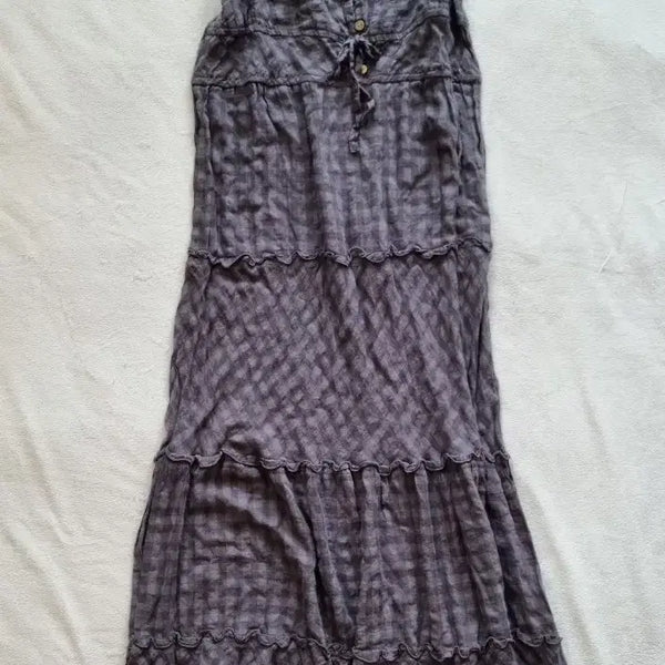 [BUNJANG] Vintage Mori Girl Check Camisole Dress / 빈티지 모리걸 하구미 체크 나시 원피스